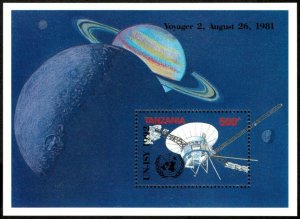 Tanzania 1992 - Voyager 2 Intl Space Year - Souvenir Stamp Sheet Scott 964 - MNH