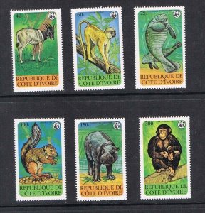 Ivory Coast 1979 Sc 528-533 WWF set MNH