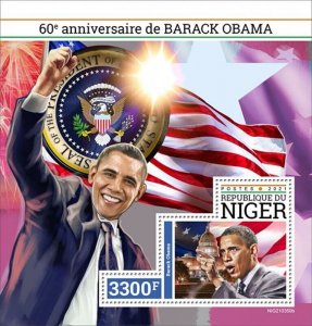 Niger - 2021 Barack Obama Anniversary - Stamp Souvenir Sheet - NIG210350b 
