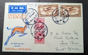 1932 Egypt Airmail First Flight Cover FFC Cairo to Cape Town South Africa