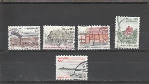 Denmark  Scott#  553-557  Used  (1974 Scenic Views)