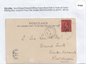 Fiji to Turks & Caicos 1906 Rare Destination (51433)