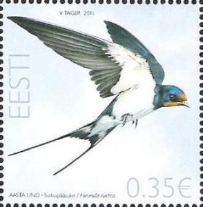 Estonia 2011 Bird of the Year Swallow stamp MNH