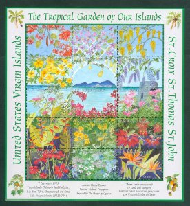 US Virgin Islands. 1995 Christmas Sheet Mnh. Perforated. The Tropical Garden V.I 