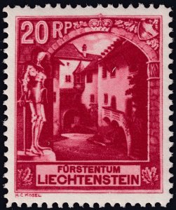 Sc# 97 Liechtenstein 1930 Courtyard Vaduz Castle MNH 20rp issue $105.00