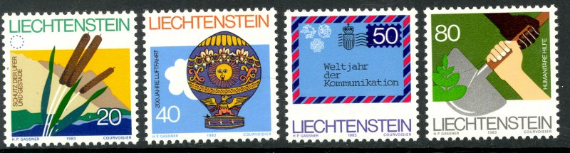 LIECHTENSTEIN 1983 ANNIVERSARY AND EVENTS Set Sc 762--765 MNH