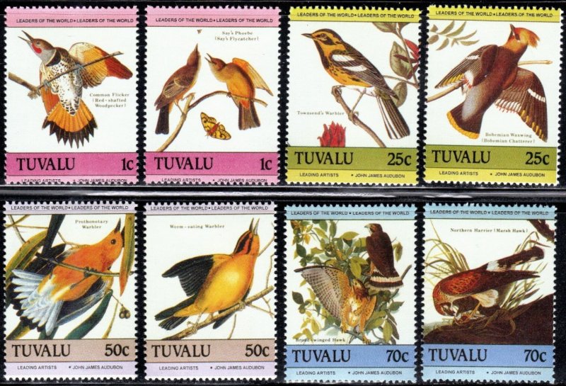 Tuvalu 279a-282b - Mint-NH - Audubon Birds (Cpl) (1985) (cv $4.80)