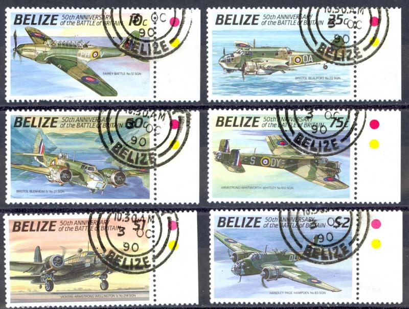 Belize Sc# 951-956 SG# 1086/1091 Used 1990 Aircraft