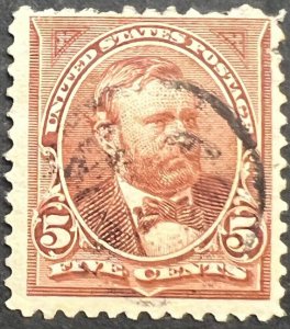 Scott#: 255 - U. S. Grant 5¢ 1894 BEP used single stamp - Lot F2