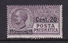 Italy    #D12  MH  1925  Pneumatic post 20c on 15c