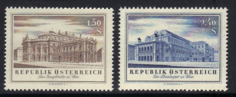 Austria  #606-607  MNH  1955    Burgtheater and Opera house