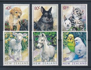 [111899] New Zealand 1999 Farm animals pets dog horse birds cat lamb  MNH