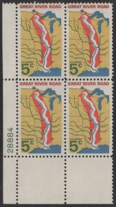 SC#1319 5¢ Great River Road Issue Plate Block: LL #28884 (1966) MNH