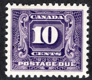 J10, Scott, 10c, VF, 2nd issue, MLHOG, Canada Postage Due