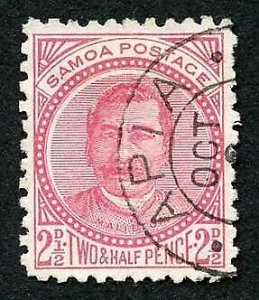 Samoa SG60 2 1/2d rose Perf 11 Fine used Cat 10 pounds