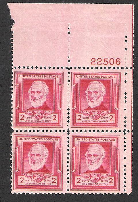 US Cat #865, Plate Block, MNH*