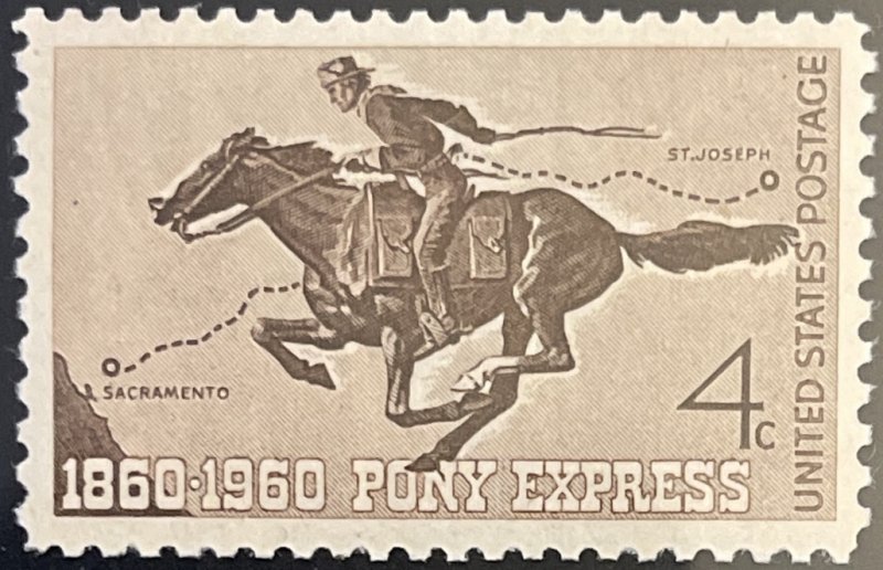 Scott #1154 1960 4¢ Pony Express Centennial MNH OG VF/XF