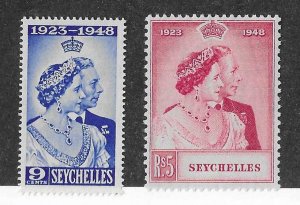 Seychelles Sc # 151-152 Silver Wedding set of 2 OG VF