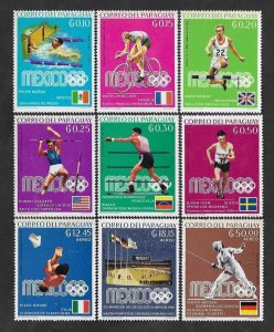 SD)1988 PARAGUAY COMPLETE SERIES SPORTS, OLYMPIC GAMES MEXICO '88, 10C, ...