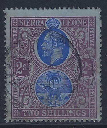 Sierra Leone, Scott #116; 2sh King George V, Wmk 3, Used