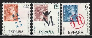 Spain #1468-70 ~ Cplt Set of 3 ~ Stamps on Stamps ~ Unused, LHM (1967)