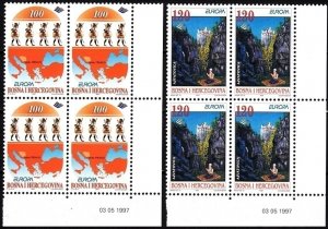 BOSNIA & HERZEGOVINA 1997 EUROPA: Tales and Legends. LR Corner BLOCK / Date, MNH