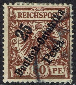 GERMAN EAST AFRICA 1896 EAGLE DIAGONAL OVERPRINTED 50PF USED  