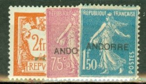 GI: Andorra (French) 1-18 mint most MNH CV $290++; scan shows only a few