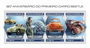 MOZAMBIQUE - 2018 - First Beetle Car - Perf 4v Sheet - MNH