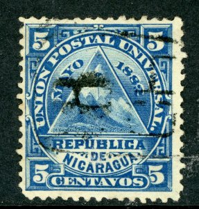 Nicaragua 1882 ABNC 5¢ w/ Chinandega Cancel VFU L800