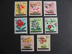 Burundi, flowers set Sc 1-8, MH 