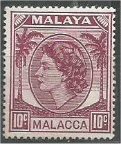 MALACCA, 1954, MNH 10c, Elizabeth II Scott 35