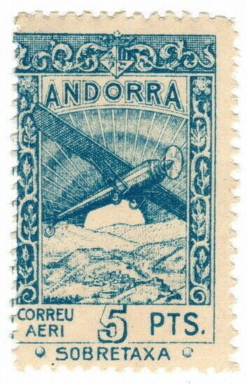 (I.B) Andorra Postal : Air Mail 5P