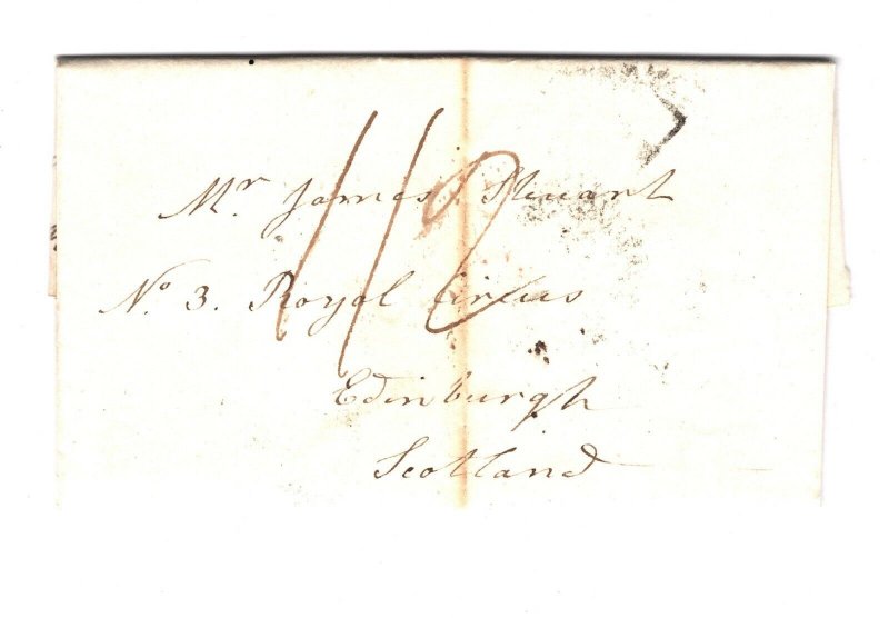 GB Devon Cover *TEIGNMOUTH* UDC Mileage Erased Scotland Edinburgh 1829 ZB27 