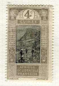 FRENCH COLONIES; GUINEA 1913 early Pictorial issue fine Mint hinged 4c. value