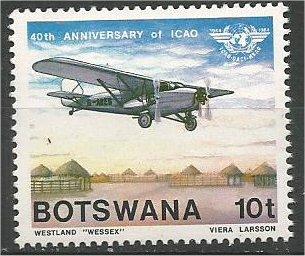 BOTSWANA, 1984, MNH 10t, Aviation Wessex, Scott 350