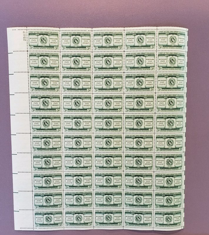 1065, Land Grant Colleges, Mint Sheet, CV $19.00