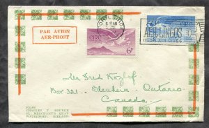 p251 - IRELAND 1950 Airmail Cover to CANADA. Slogan Cancel