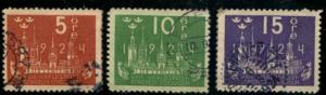 Sweden SC# 197-9 Postal Congress Used