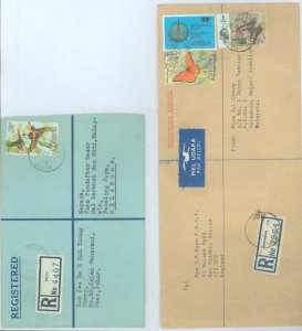 Malaysia  two registered covers to England and Selanger