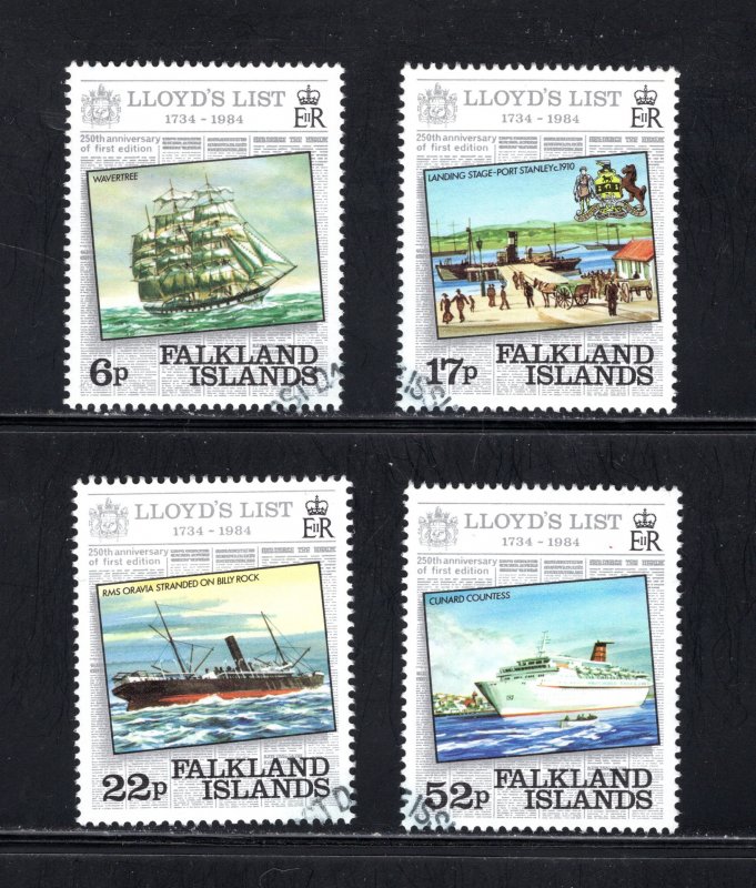 Falkland Islands SC #404-407  VF, Used,  Lloyd's List, CV $3.65 ..... 1...