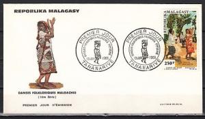 Malagasy Rep., Scott cat. C83. Folklore-Dancers issue on a First day cover. ^