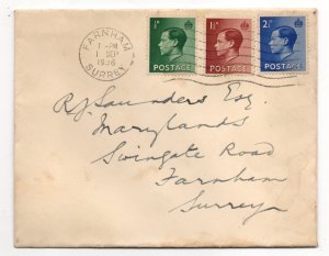 GB KEVIII 1936 First Day Cover Farnham CDS WS37406