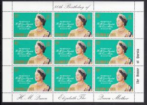 Solomon Islands 1980 MNH Scott #426 Minisheet of 9 Queen Mother´s 80th Birthday