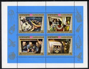 Yemen - Royalist 1969 Apollo 11 sheetlet containing 4 val...