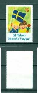 Sweden 1975 Poster Stamp. MNG, National Day June 6. Swedish Flag. Children