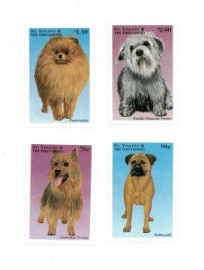 St. Vincent 1998 SC# 2578-81 Dogs, Pomeranian, Terrier - Set of 4 Stamps - MNH