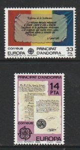 1982 Andorra, Spanish - Sc 143-4 - MH VF - 2 single - Europa