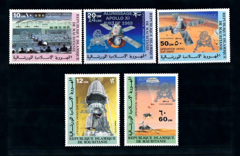 [101970] Mauritania 1979 Space travel weltraum Apollo 11 Silver OVP Sheet MNH