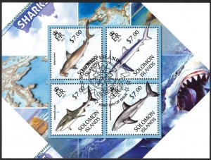 Solomon Islands 2013 Fishes Sharks Sheet Used / CTO